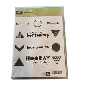 Stampin' Up! GEOMETRICAL Stamp Set of 12 133161 Arrow Triangle‎ Circle Chevron